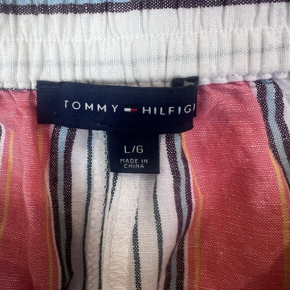 Tommy Hilfiger Linen Blend Pants Women’s Size XL Belt Pockets Beach - Picture 11 of 13